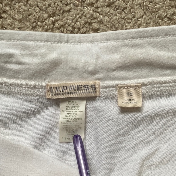 Y2K Express Classic XS Low Rise Casual White Shorts With Drawstrings And Pocket - Picture 5 of 5